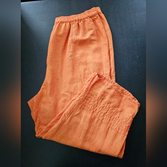NWOT - Avenue Linen Rayon Blend Orange Capris - Size 18/20 - Picture 5 of 6